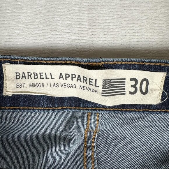 Barbell Apparel Jeans Men Size 30 Blue Denim W32 L33 Straight Legs Cotton Blend - Picture 7 of 11